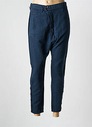 Pantalon chino tissage popeline taille normale bleu NOLITA femme