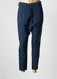 Pantalon chino tissage popeline taille normale bleu NOLITA femme