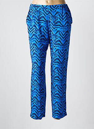 Pantalon droit tissage popeline taille normale bleu TELMAIL femme