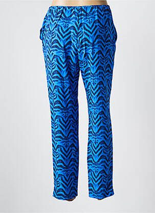 Pantalon droit tissage popeline taille normale bleu TELMAIL femme