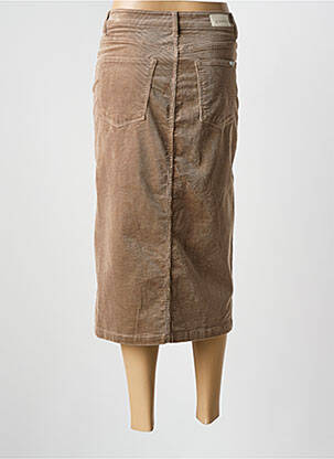 Jupe mi-longue coupe droite marron GARCIA femme