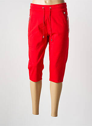 Pantacourt coupe droite taille normale rouge HAJO femme