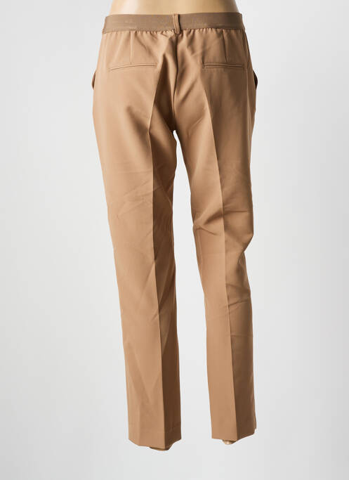 Pantalon slim tissage popeline taille normale marron SIGNE NATURE femme