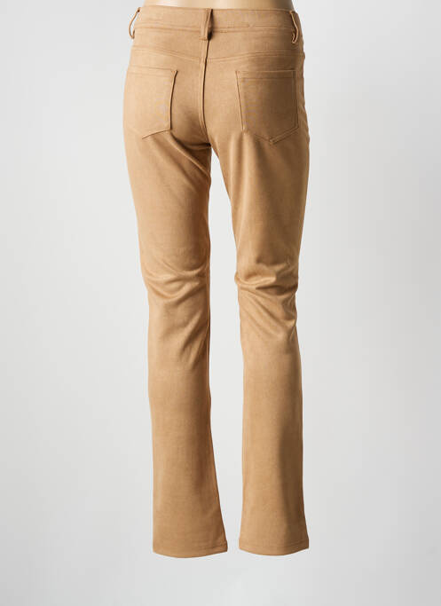 Pantalon slim taille élastique taille normale beige GEVANA femme