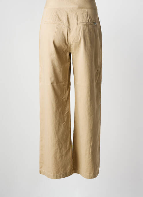 Pantalon large tissage popeline taille normale beige GARCIA femme
