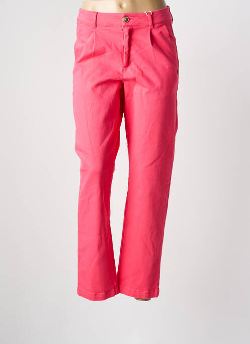Pantalon droit stretch taille normale rose GARCIA femme