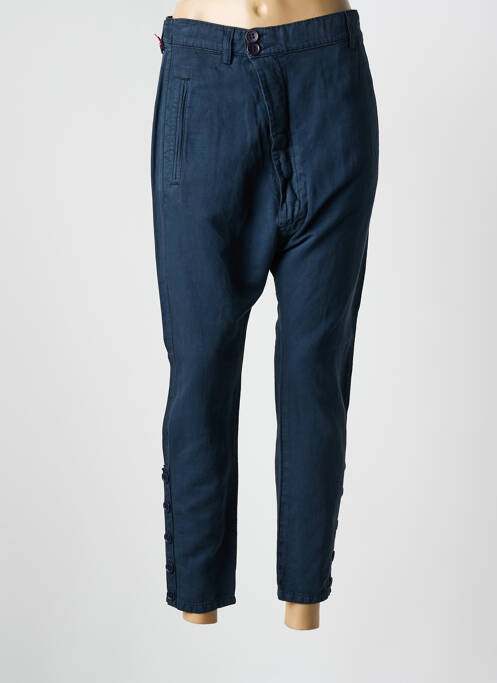 Pantalon chino tissage popeline taille normale bleu NOLITA femme