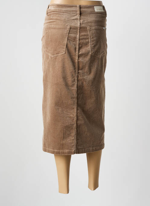 Jupe mi-longue coupe droite marron GARCIA femme