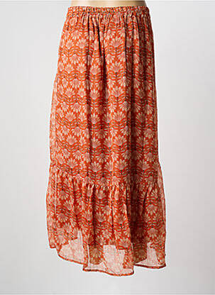 Jupe longue imprimé fantaisie orange VERO MODA femme