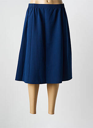 Jupe mi-longue coupe évasée bleu GRIFFON femme
