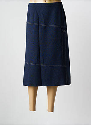 Jupe mi-longue coupe droite bleu GEVANA femme