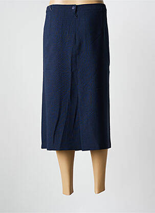 Jupe mi-longue coupe droite bleu GEVANA femme