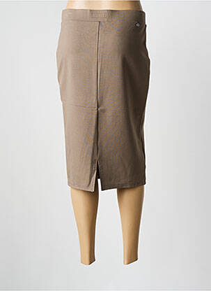 Jupe mi-longue stretch marron VIRGINIA BLU' femme