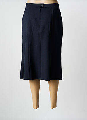 Jupe mi-longue coupe droite évasée sur le bas bleu ANNE KELLY femme