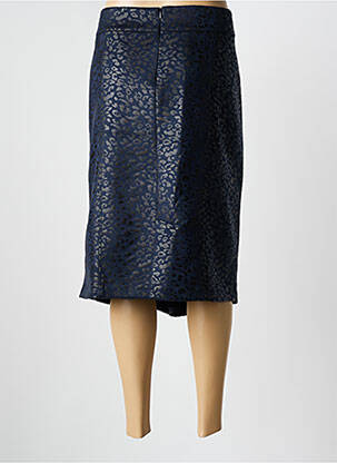 Jupe mi-longue stretch bleu GEVANA femme
