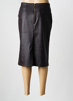 Jupe mi-longue taille à pinces marron GRIFFON femme