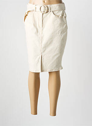 Jupe mi-longue coupe droite beige SALSA femme