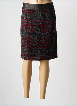 Jupe mi-longue coupe droite rouge GEVANA femme