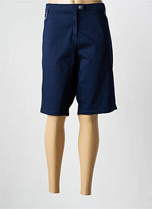Bermuda tissage popeline taille normale bleu CHRISTINE LAURE femme