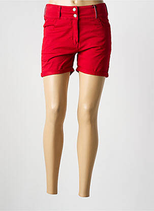 Short tissage denim taille normale rouge DELAHAYE femme