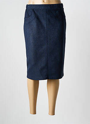 Jupe mi-longue bleu GRIFFON pour femme