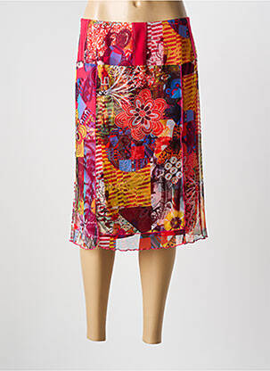 Jupe mi-longue rouge FRANCE RIVOIRE pour femme