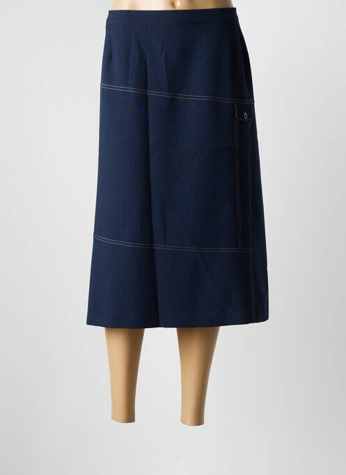 Jupe mi-longue coupe droite bleu GEVANA femme