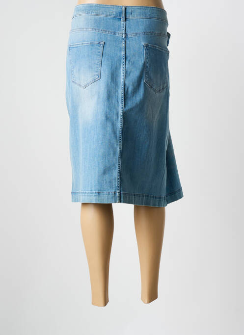 Jupe mi-longue coupe droite bleu GRIFFON femme