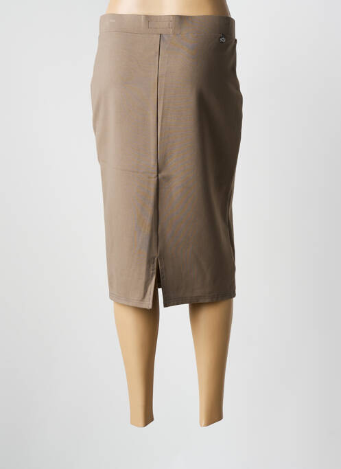 Jupe mi-longue taille haute marron VIRGINIA BLU' femme