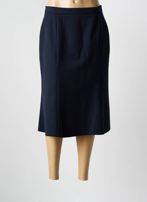 Jupe mi-longue taille à pinces bleu ANNE KELLY femme