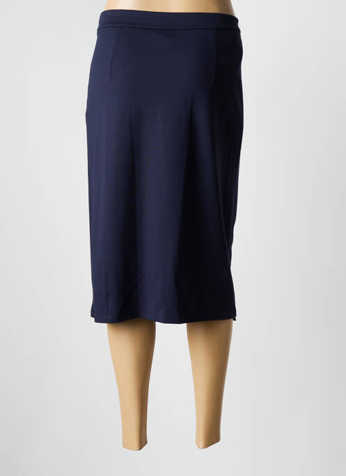 Jupe mi-longue fermeture zip latéral bleu BARBARA LEBEK femme