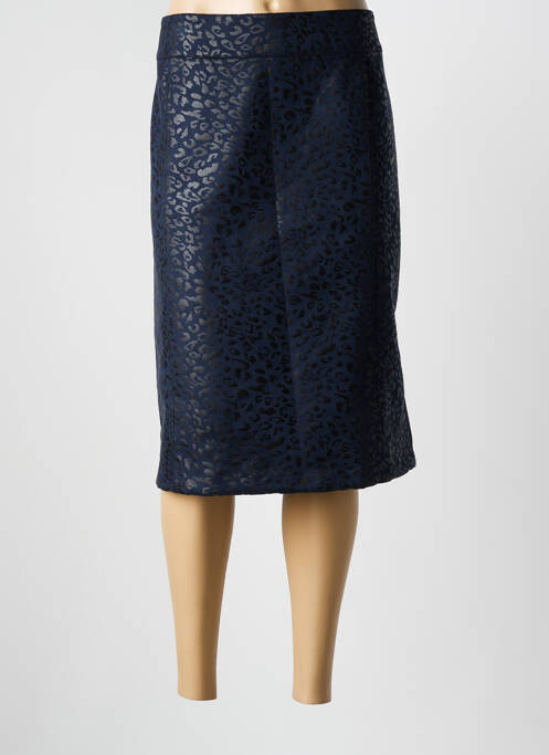 Jupe mi-longue taille à pinces bleu GEVANA femme