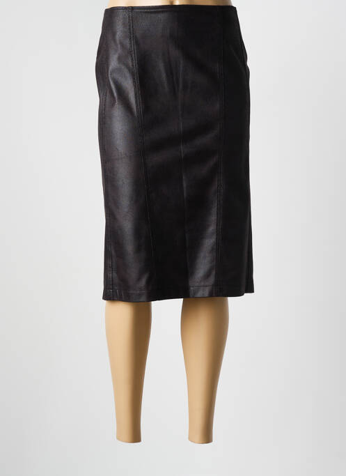 Jupe mi-longue taille à pinces marron GRIFFON femme