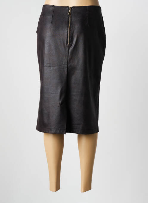 Jupe mi-longue taille à pinces marron GRIFFON femme