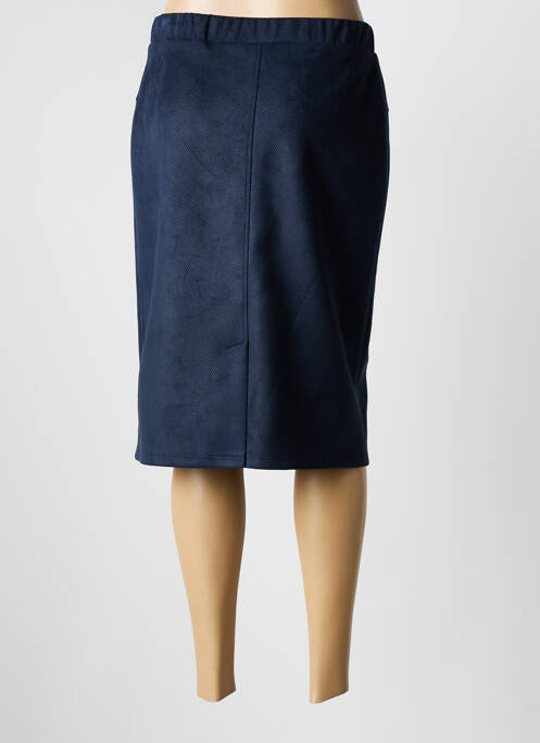 Jupe mi-longue coupe droite bleu GRIFFON femme