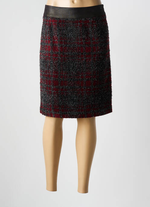 Jupe mi-longue coupe droite rouge GEVANA femme
