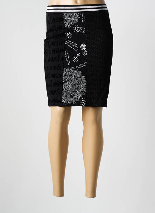 Jupe courte coupe droite noir DESIGUAL femme