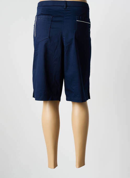 Bermuda tissage popeline taille normale bleu CHRISTINE LAURE femme