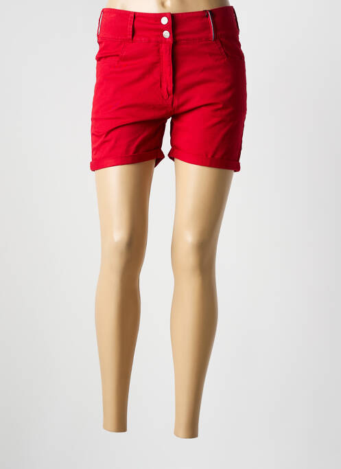 Short tissage denim taille normale rouge DELAHAYE femme