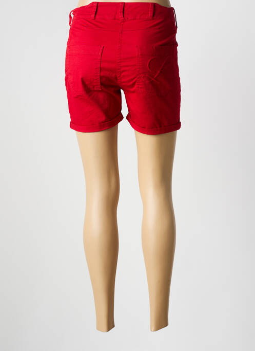 Short tissage denim taille normale rouge DELAHAYE femme