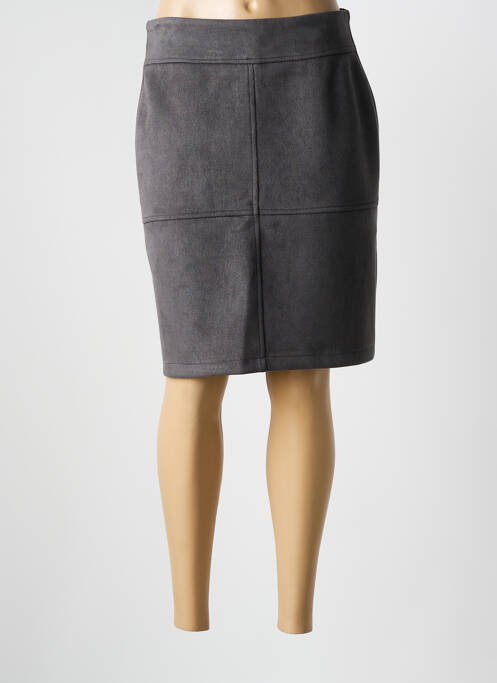 Jupe mi-longue gris PLURIELLES pour femme