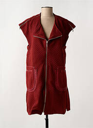 Robe courte sans manche sans manche rouge ARELINE femme