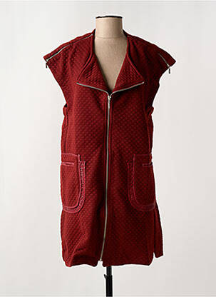 Robe courte sans manche sans manche rouge ARELINE femme