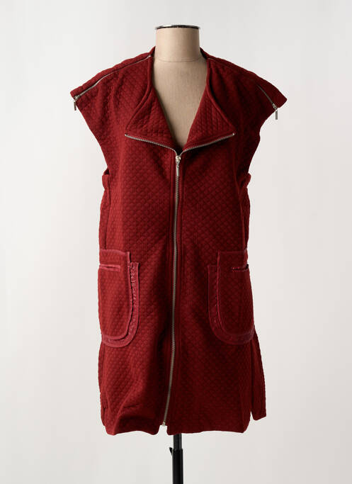 Robe courte sans manche sans manche rouge ARELINE femme