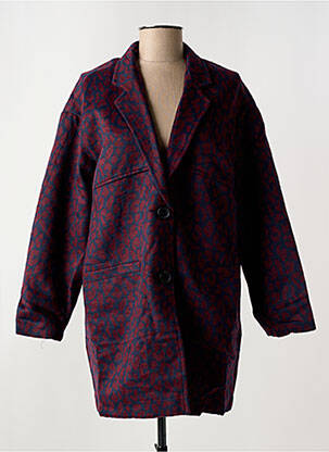 Manteau court coupe droite sans capuche bleu ARELINE femme
