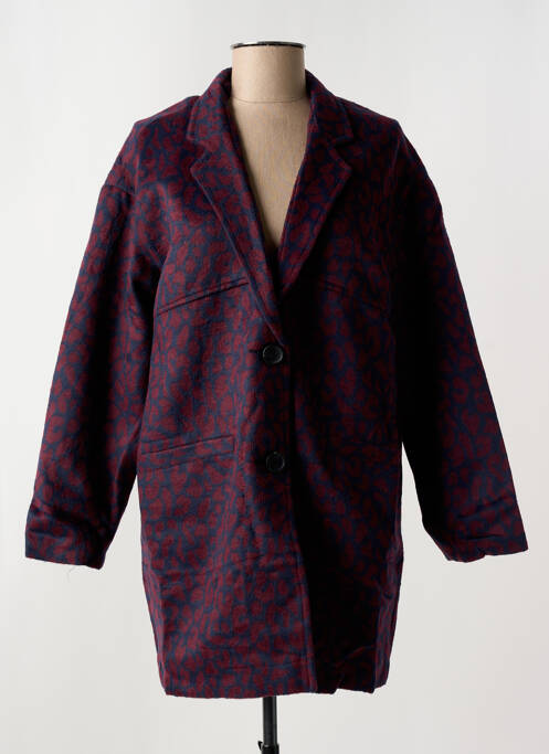 Manteau court coupe droite sans capuche bleu ARELINE femme