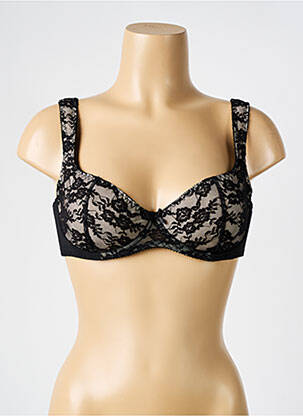 Soutien-gorge tissage dentelle haut soutien-gorge emboitant noir LINGERIE STORY femme