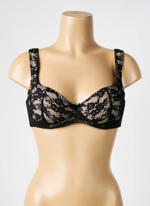 Soutien-gorge tissage dentelle haut soutien-gorge emboitant noir LINGERIE STORY femme