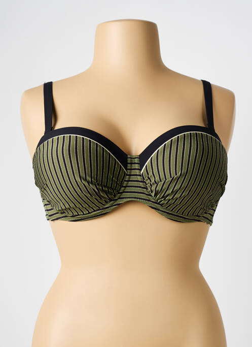 Haut de maillot de bain stretch haut soutien-gorge balconnet vert ROSA FAIA femme