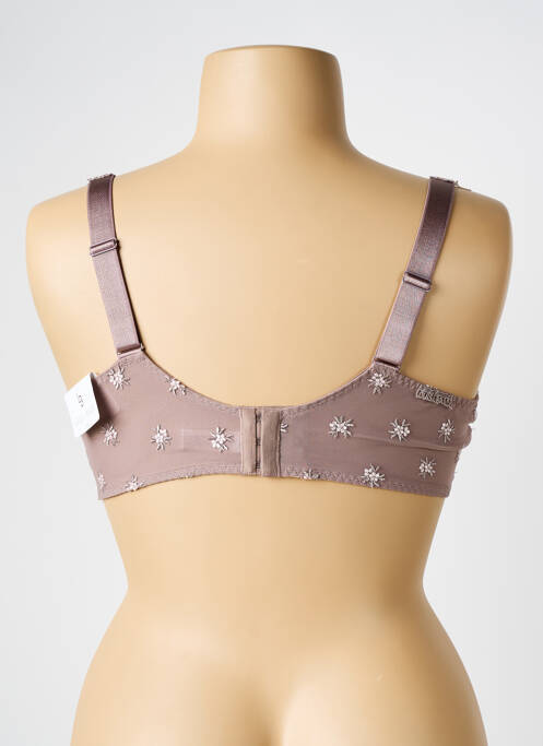 Soutien-gorge effet matière satinée haut soutien-gorge moulé marron LOUISA BRACQ femme